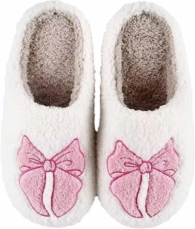 Slippers for Womens Mens Cut Retro Plush Soft Memory Foam House Shoes