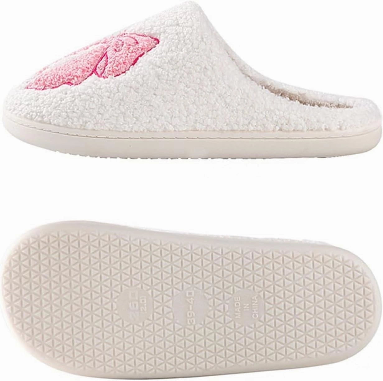 Slippers for Womens Mens Cut Retro Plush Soft Memory Foam House Shoes