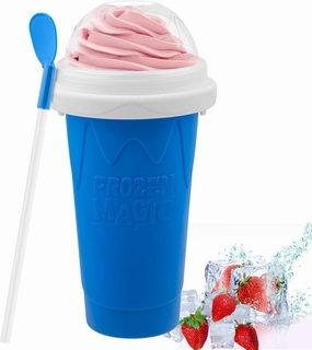Slushy Maker Cup, DIY Magic Slushie Makers Squeeze Cups, Portable Smoothie Squeeze Cups for Juices, Milk and Ice Cream Make, Double Layer Squeezes Slushie Maker Cup, Birthday Gifts for Family