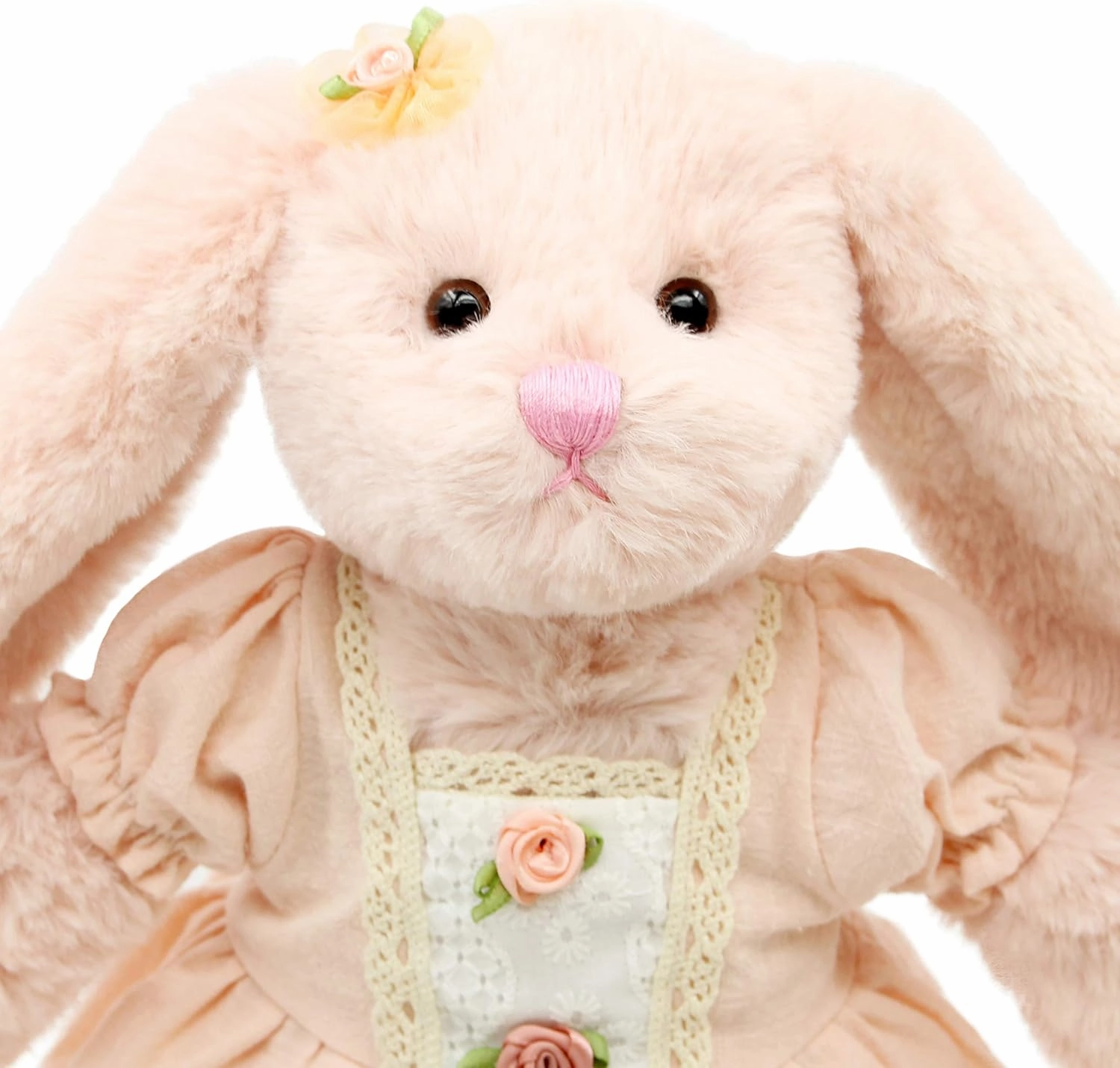 Small Soft Stuffed Animal Bunny Rabbit Plush Toy for Baby Girls 15inch (Pink Rabbit Wearing Pink Vintage Dress)