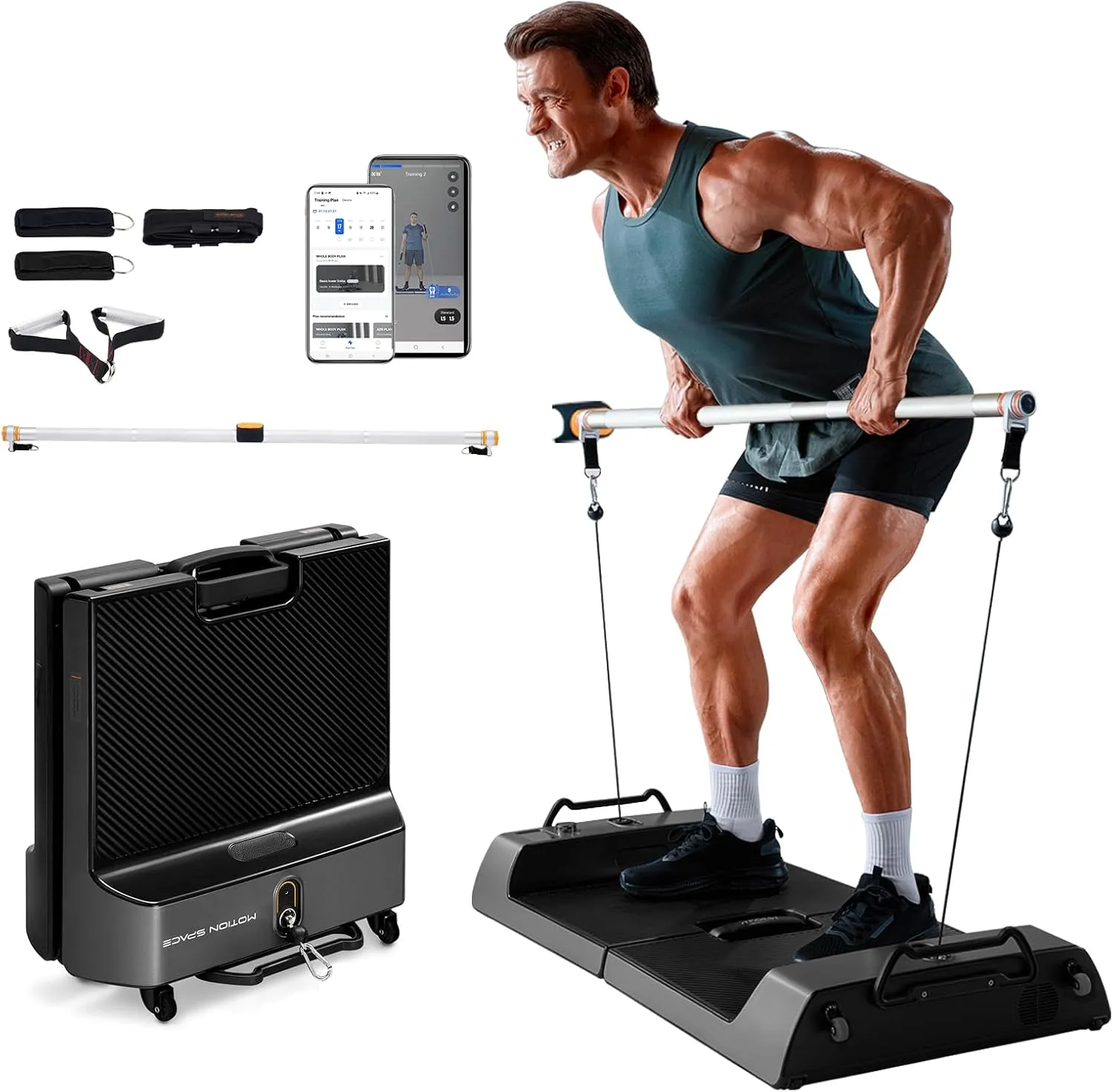 Smart Digital Home Gym - 265 LB Resistance Fitness Board with 3 Modes for Full Body Workout Equipment, Strength, HIIT, Cardio, Plyometric丨Free APP, WiFi, Bluetooth