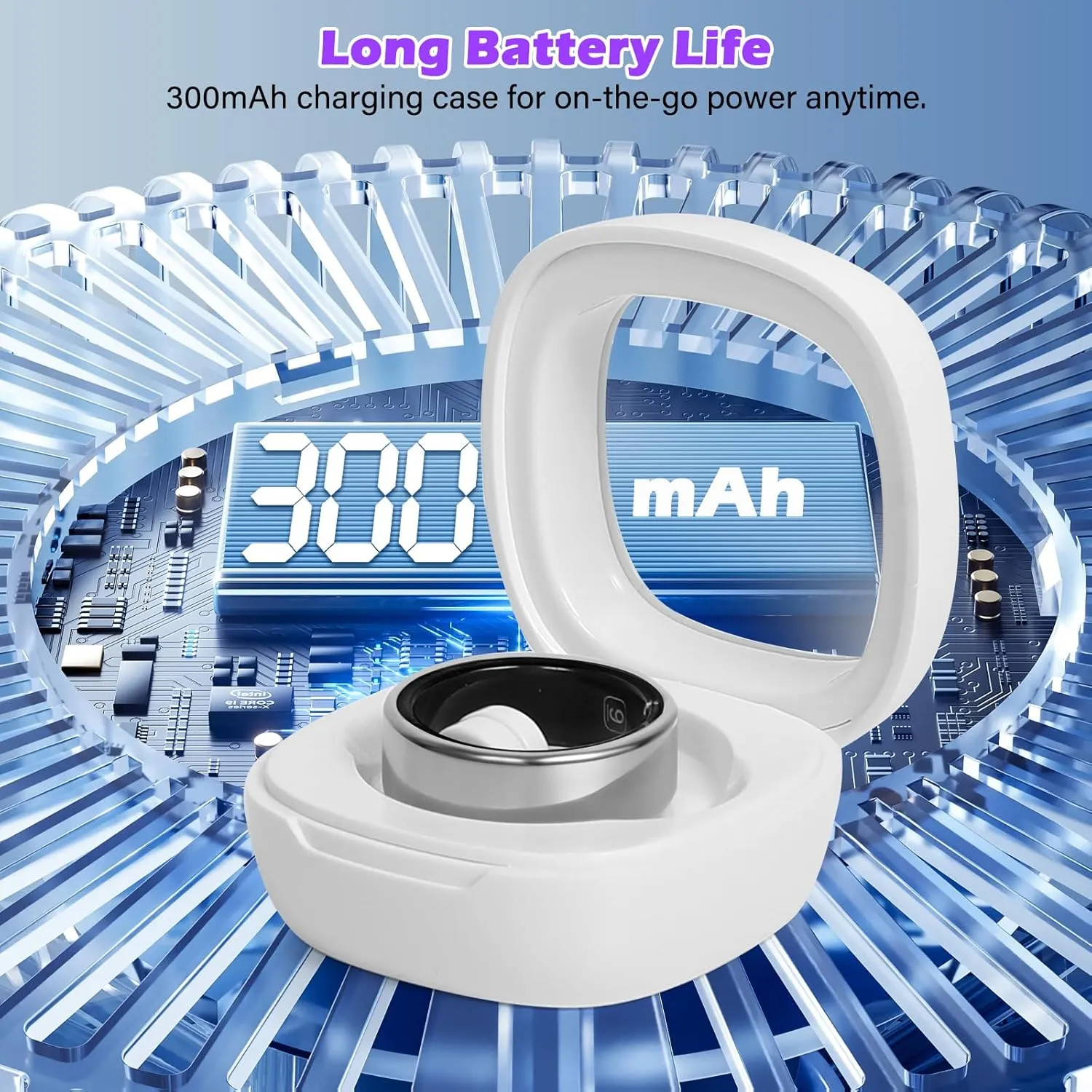 Smart Fitness Ring for Men & Women – Activity & Health Tracker with Heart Rate, Sleep & Blood Oxygen Saturation Monitoring, Motion Tracking, Waterproof Design & No Subscription Needed