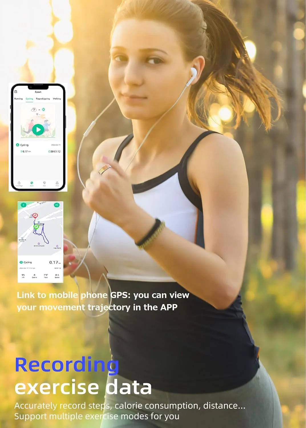 Smart Ring for Men Smart Ring Women Blood Pressure Heart Rate Monitor Fitness Tracker Health Ring Sleep Tracker Pedometer Calories Step Counter Waterproof Activity Ring Compatible with iOS Android