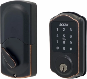 Smart Deadbolt Lock, SCYAN D1 Deadbolt with Touchscreen Keypad, Keyless Entry Door Lock, Auto Locking, for Home, Airbnb, Rental House (Aged Bronze)