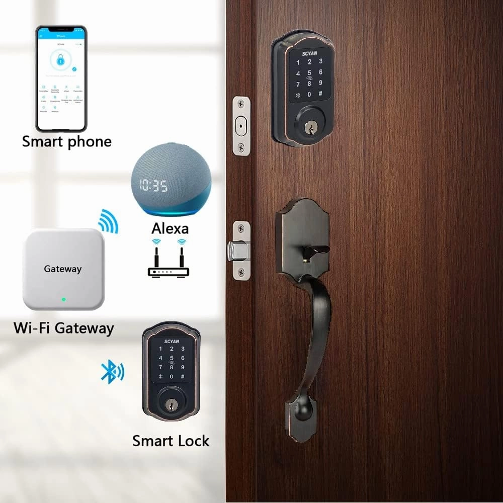 Smart Deadbolt Lock, SCYAN D1 Deadbolt with Touchscreen Keypad, Keyless Entry Door Lock, Auto Locking, for Home, Airbnb, Rental House (ORB)