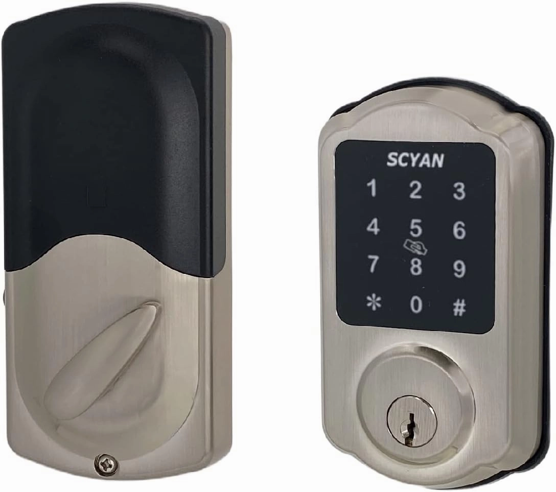 Smart Deadbolt Lock, SCYAN D1 Deadbolt with Touchscreen Keypad, Keyless Entry Door Lock, Auto Locking, for Home, Airbnb, Rental House (Satin Nickel)