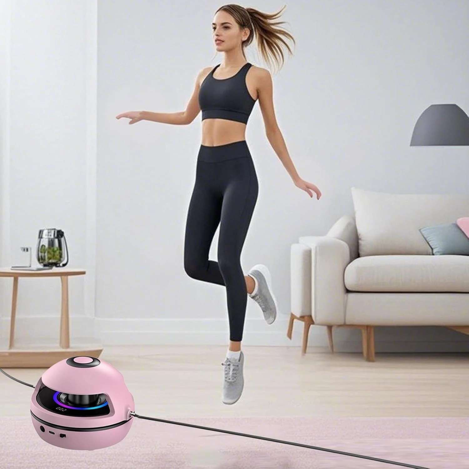 Smart Rope Machine Music Smart Counting Rope Speed Remote Control Parent-Child Interactive for Kids and Adults