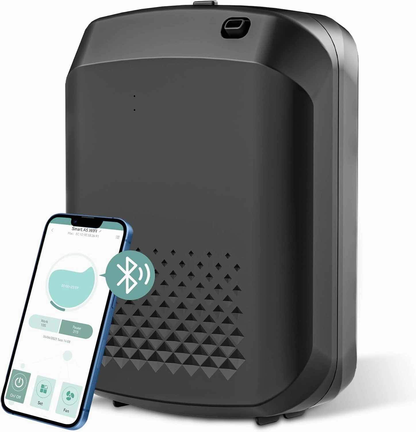 Smart Scent Air Machine for Home, 1500 Sq. Ft Coverage Hotel Collection Diffuser with Smart Cold Air Tech, Bluetooth Cold Air Diffusers with Smart APP Control for Home, Hotel, Spa, Office(Black)