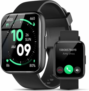 Smart Watches for Men - Activity Tracker for Android iOS with Calls,Fitness Tracker with 100  Sport Modes, IP68 Waterproof, Heart Rate/Sleep Monitor, Spo2, Pedometer 1.83"(Black)