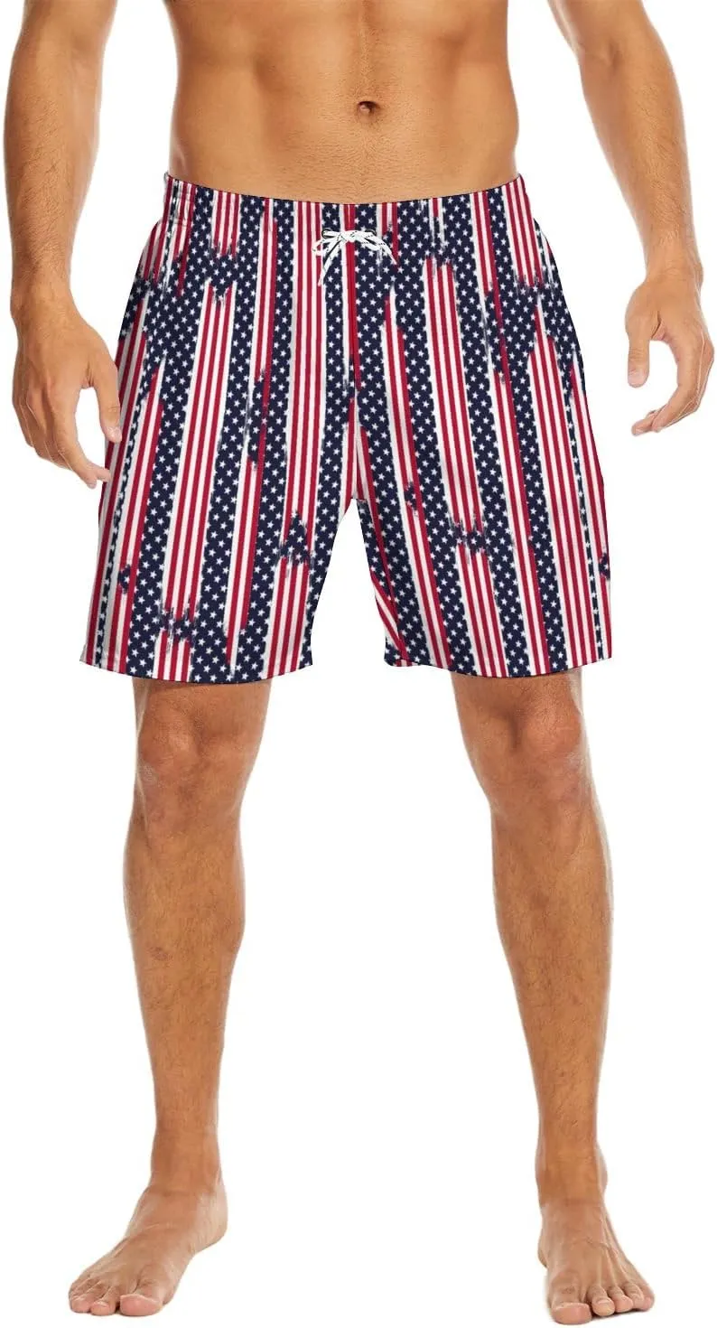 Socira Men's Swim Trunks with Compression Liner, Quick Dry Mens 2 in 1 Swimming Trunks Men Beach Bathing Suits Swimsuit