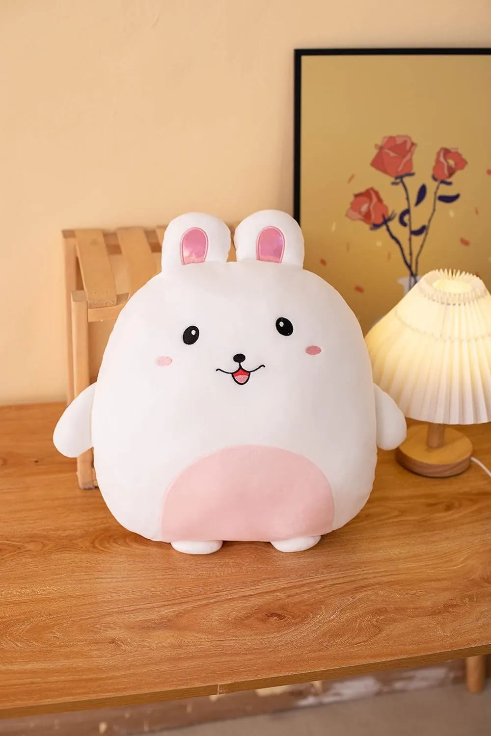 Soft Bunny Plush Hugging Pillow Cute White Rabbit Stuffed Animal Plushies Toy Bunny Rabbit Kids Stuffed Animals Plush Toys for Birthday, Valentine, Christmas 16 Inch
