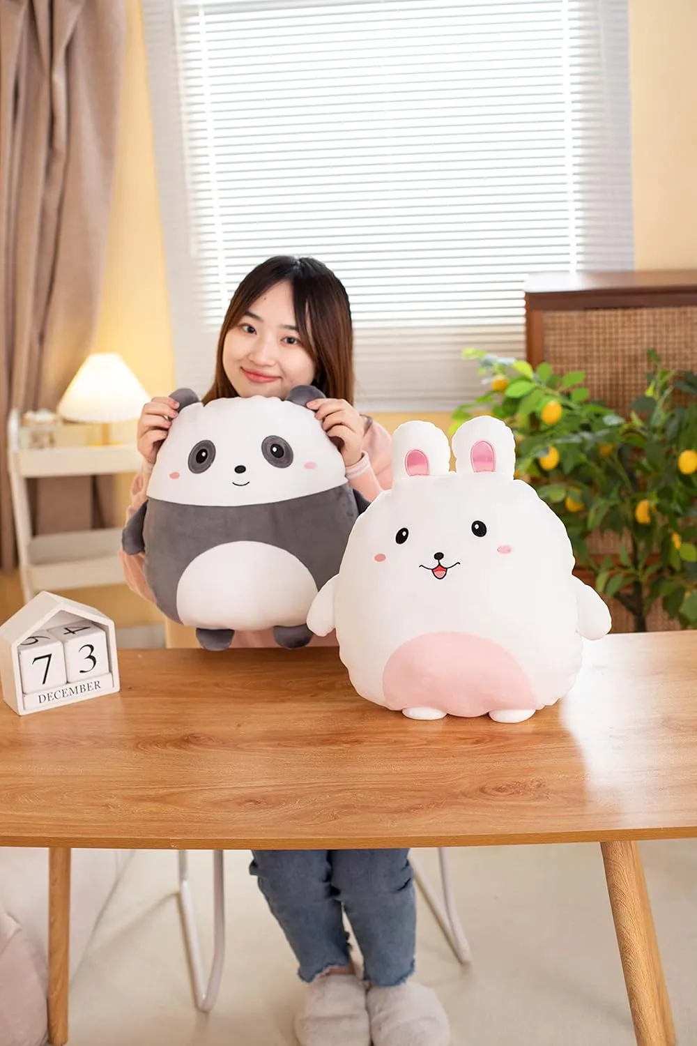 Soft Bunny Plush Hugging Pillow Cute White Rabbit Stuffed Animal Plushies Toy Bunny Rabbit Kids Stuffed Animals Plush Toys for Birthday, Valentine, Christmas 16 Inch