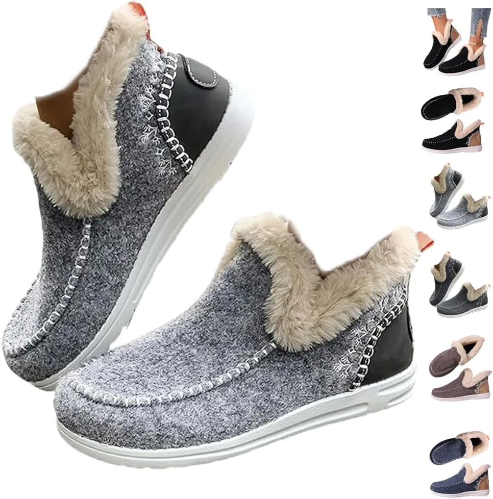 Soft Plush Slip-On Sneakers for Cozy Feet, Soft Plush Sneaker Slippers Warm Cozy Micro Suede Slipper Boots for Women