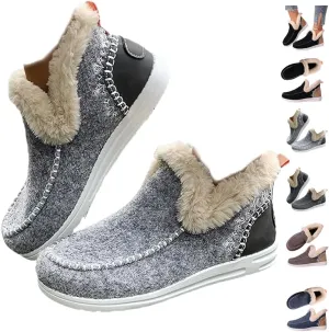 Soft Plush Slip-On Sneakers for Cozy Feet, Soft Plush Sneaker Slippers Warm Cozy Micro Suede Slipper Boots for Women