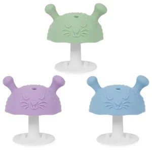 Soft Silicone Teething Toys Set | Easy to Grasp Toy for Baby Teething Relief - 3  Months & Soothes Sore Gums | BPA-Free Silicone Teether 3pcs, Green,Purple & Blue