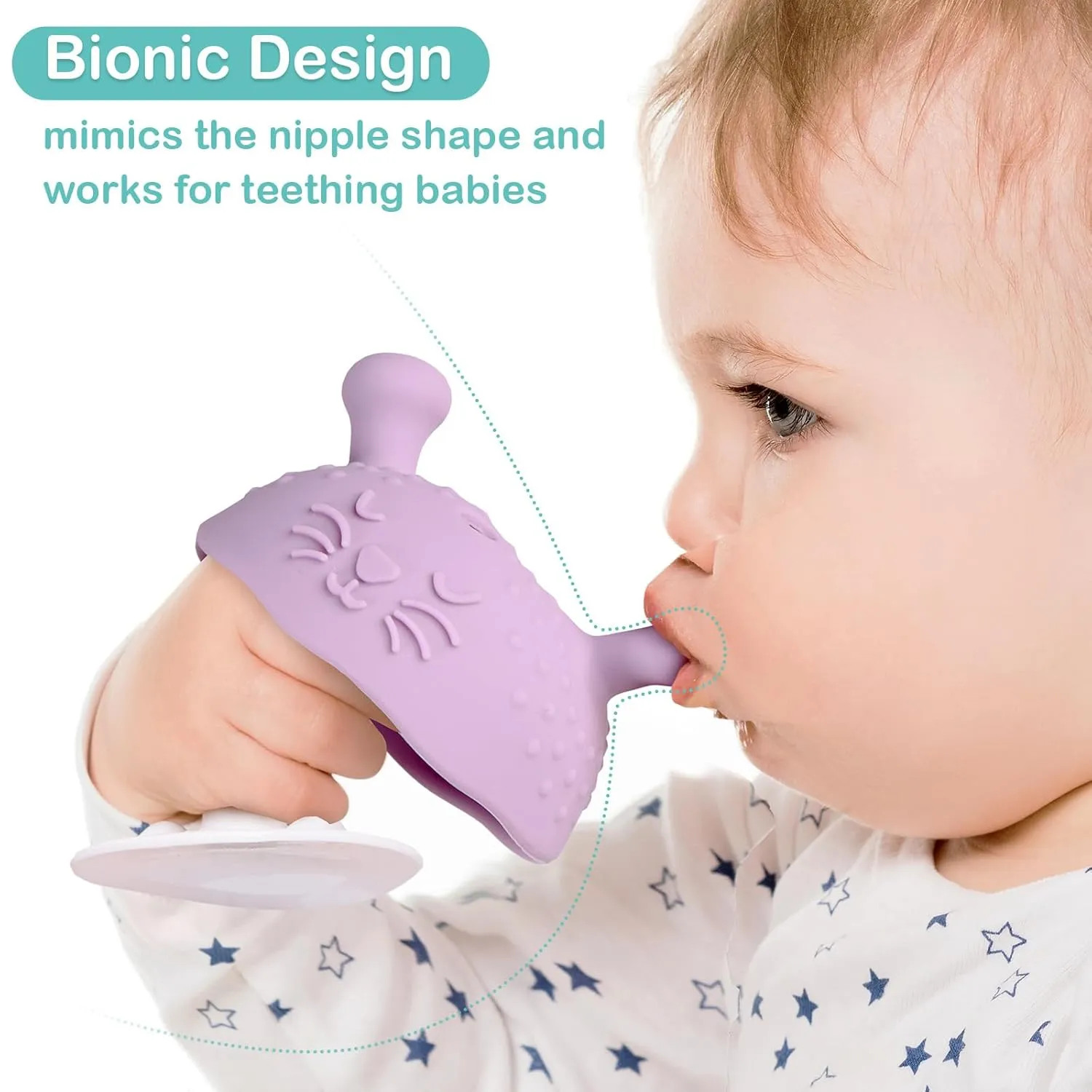 Soft Silicone Teething Toys Set | Easy to Grasp Toy for Baby Teething Relief - 3  Months & Soothes Sore Gums | BPA-Free Silicone Teether 3pcs, Pink,Purple & Yellow