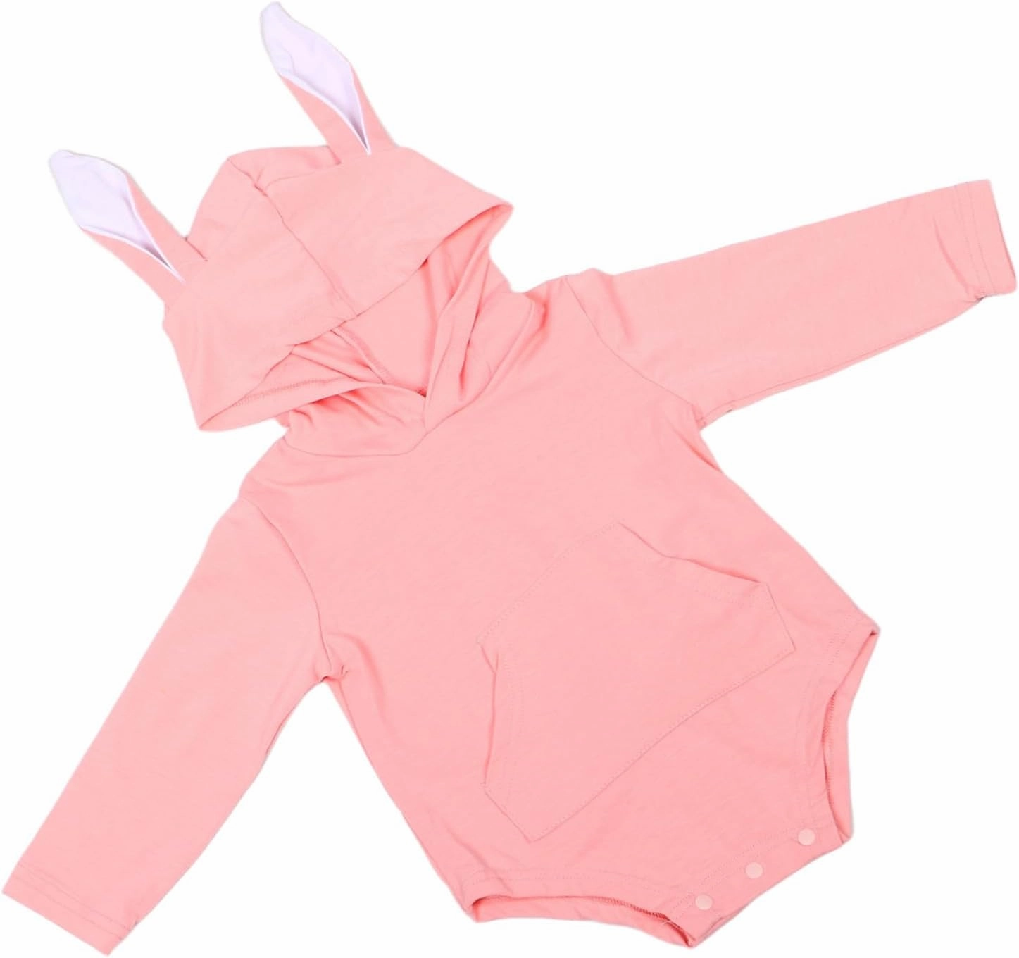 SOIMISS Girl Easter Bunny Romper Long Sleeve Rabbit Ears Jumpsuit Soft Cotton Outfit for Boys and Girls