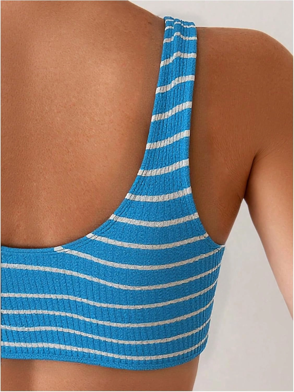 SOLY HUX Women's Striped Bathing Suit V Neck High Waisted Bikini Sets Two Piece Swimsuit
