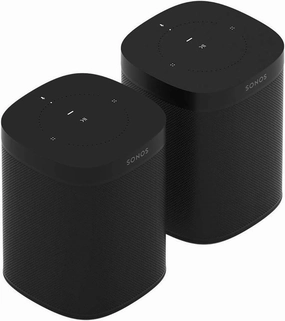 Sonos One (Gen 2) Two Room Set Voice Controlled Smart Speaker with Amazon Alexa Built in (2-Pack Black) (Renewed)