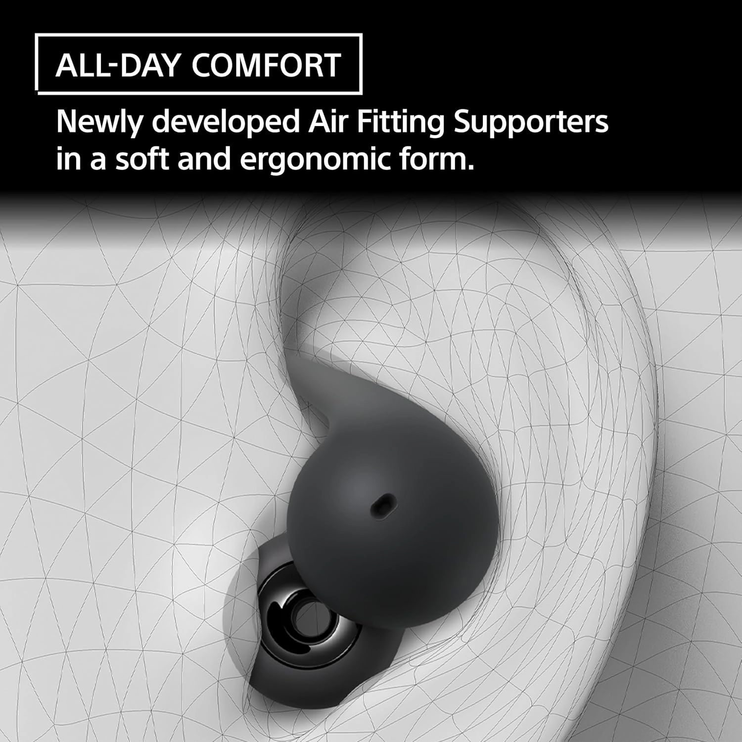 Sony LinkBuds Open Truly Wireless Earbud Headphones with an Open-Ring Design for Ambient Sounds and Newly Developed Air Fitting Supporters, White