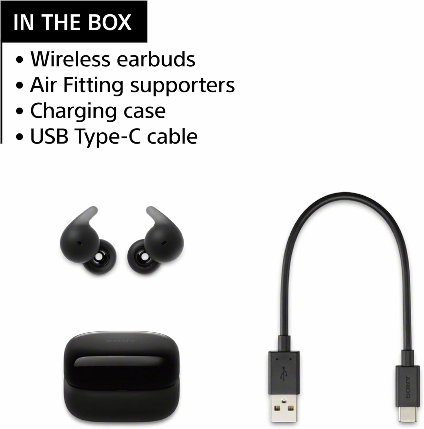 Sony LinkBuds Open Truly Wireless Earbud Headphones with an Open-Ring Design for Ambient Sounds and Newly Developed Air Fitting Supporters, White