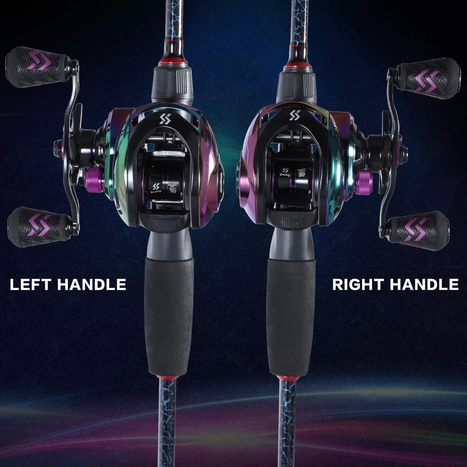 Sougayilang Baitcasting Reels - Colorful Fishing Reel, 8.0:1/7.3:1 Gear Ratios, 9 1 BB, Magnetic Braking System