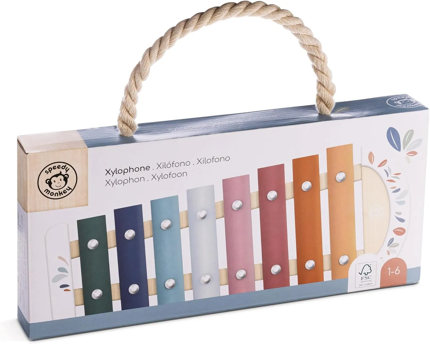 Speedy Monkey Colorful Xylophone – 8 Tuned Metal Keys with Wooden Mallet, Safe Musical Toy for Toddlers 1  Years, Enhances Sound Exploration, Learning & Coordination