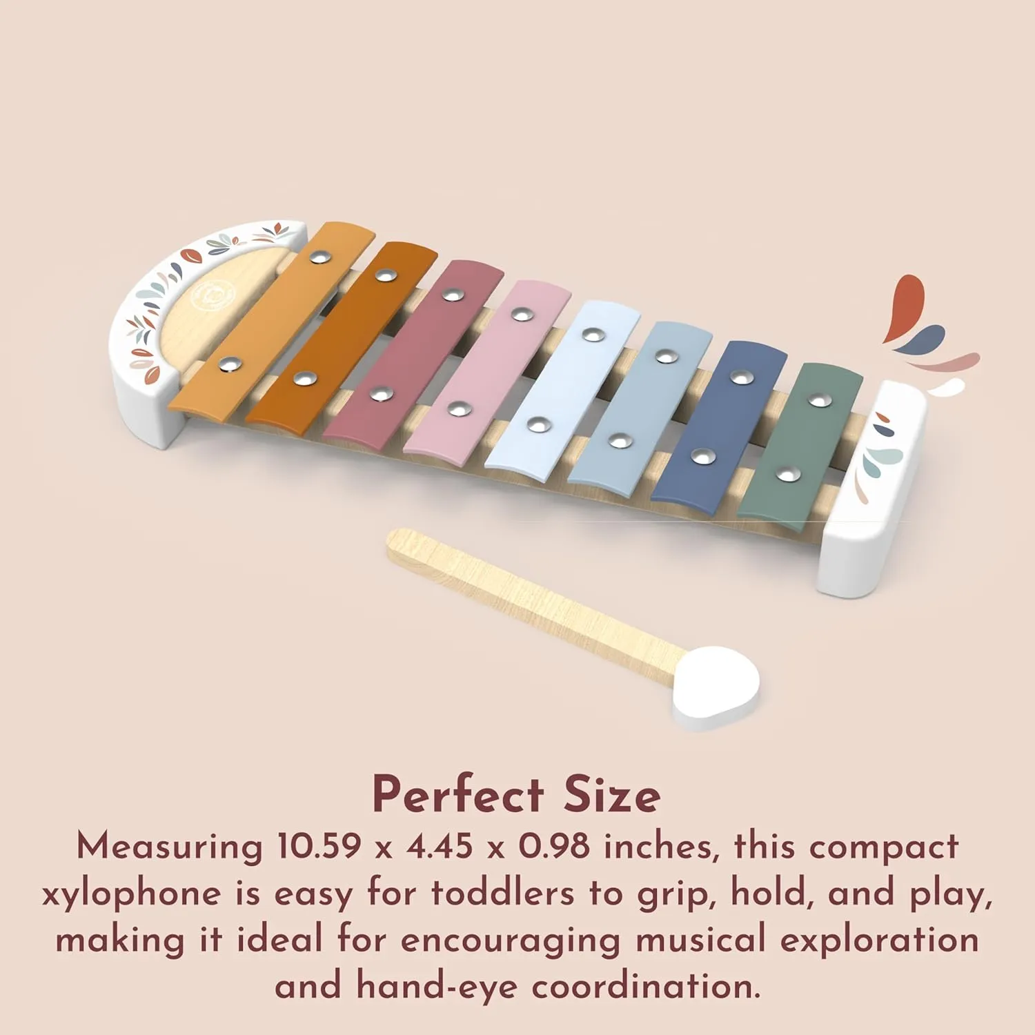 Speedy Monkey Colorful Xylophone – 8 Tuned Metal Keys with Wooden Mallet, Safe Musical Toy for Toddlers 1  Years, Enhances Sound Exploration, Learning & Coordination