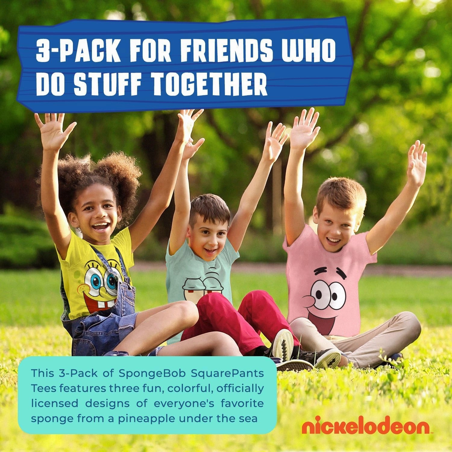Spongebob Squarepants Graphic T-Shirt (Sets) Patrick Star Squidward Plankton Gary Outfit Tee Toddler/Birthday to Kids Clothes