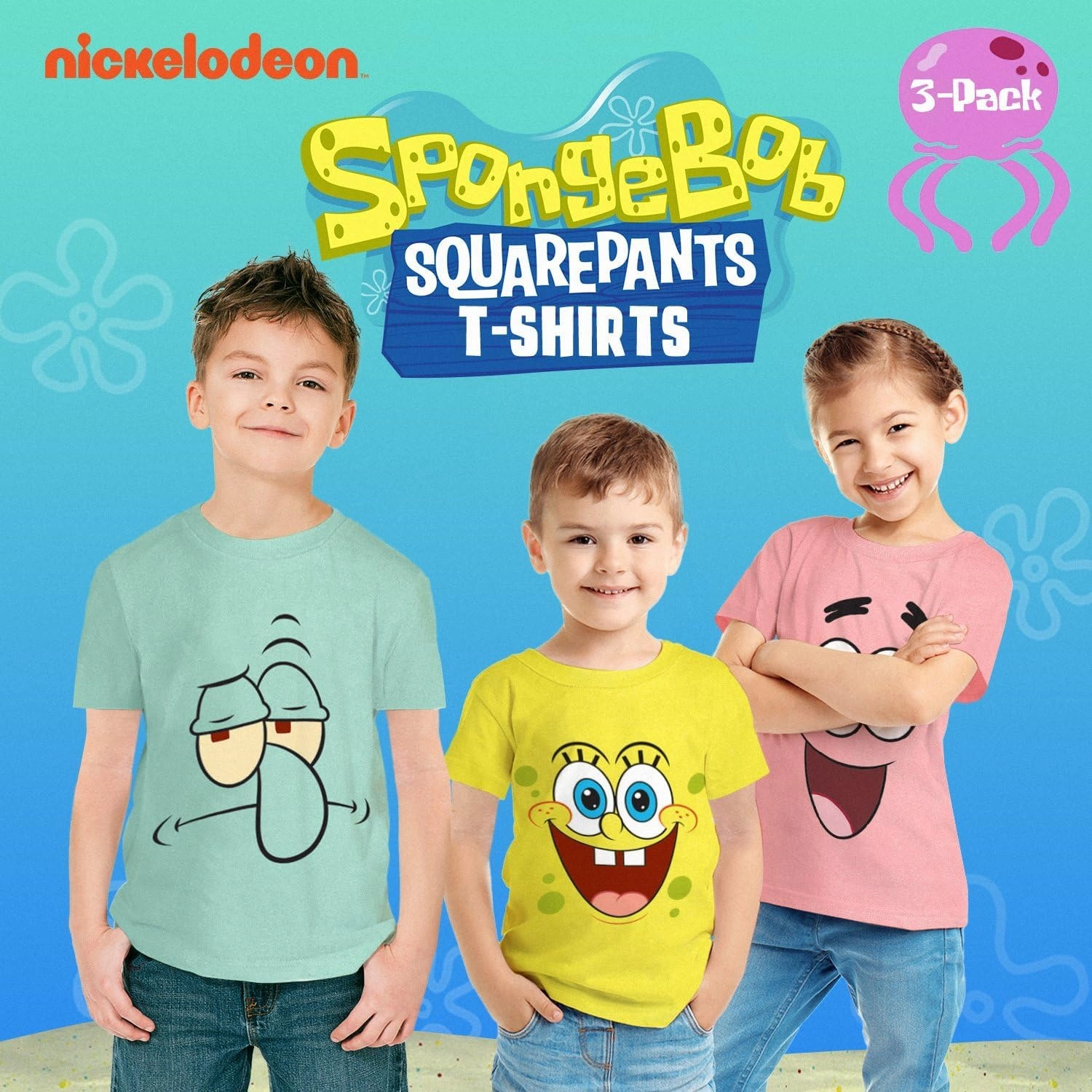 Spongebob Squarepants Graphic T-Shirt (Sets) Patrick Star Squidward Plankton Gary Outfit Tee Toddler/Birthday to Kids Clothes