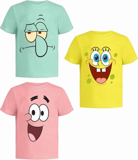 Spongebob Squarepants Graphic T-Shirt (Sets) Patrick Star Squidward Plankton Gary Outfit Tee Toddler/Birthday to Kids Clothes