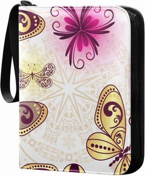 Spring-colorful-butterflies Trading Card Protectors Holder Collectible Album for Sports Card Collection Storage 400 pockets Game Card Binder