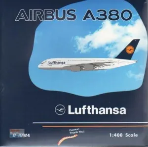 Sprue Brothers 1:400 Lufthansa Airbus A380 Reg #D-AIMA 'Danke! Thank You!' (pre-Painted/pre-Built), PHX04522