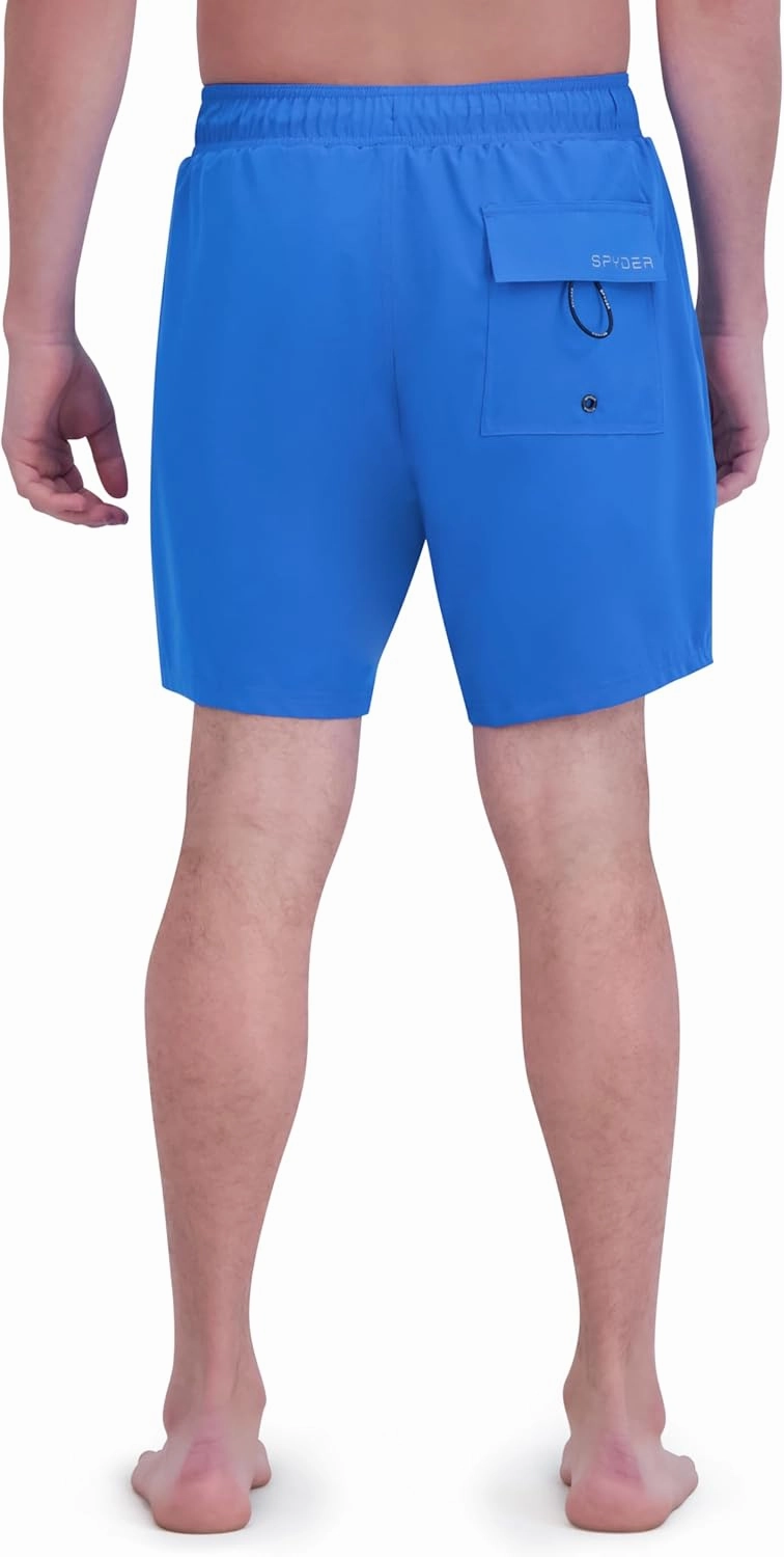 Spyder Men's Swim Trunks, Stretch, Quick-Dry, 7-inch Board Shorts, UPF 50 , Compression Boxer Liner