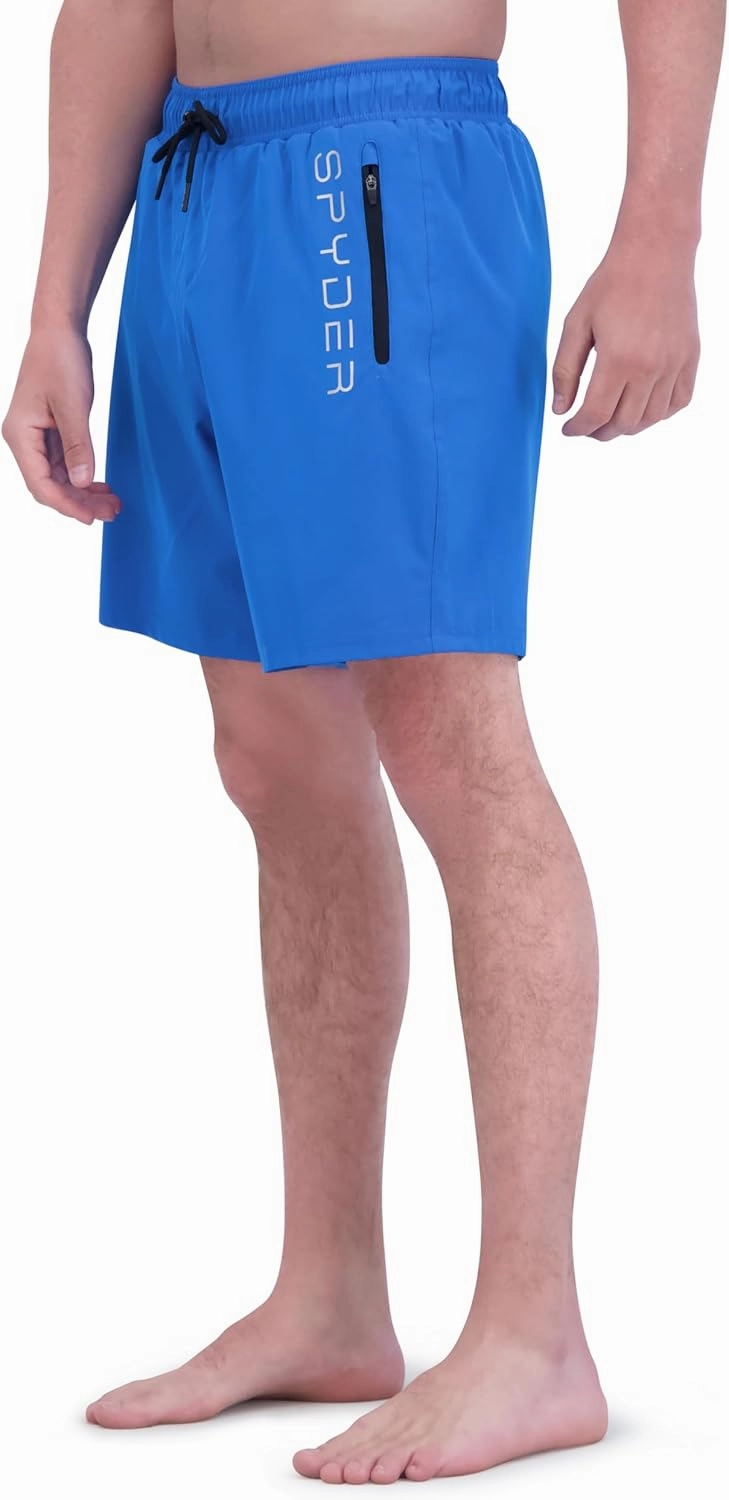 Spyder Men's Swim Trunks, Stretch, Quick-Dry, 7-inch Board Shorts, UPF 50 , Compression Boxer Liner