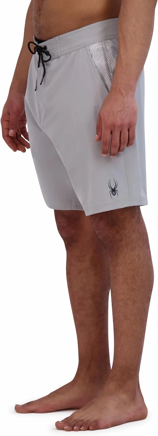 Spyder Men's Swim Trunks, Stretch, Quick-Dry, 9” Inseam Board Shorts, UPF , Pockets, Compression Boxer Liner