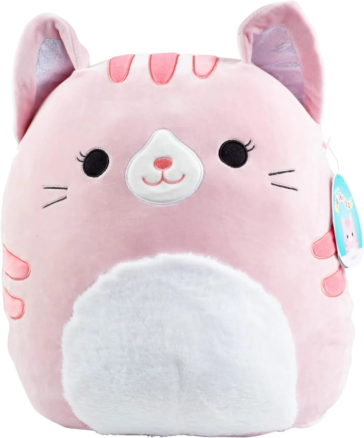 Squishmallow Large 16" Laura The Pink Cat - Officially Licensed Kellytoy Plush - Collectible Soft & Squishy Large Kitty Stuffed Animal Toy - Add to Your Squad - Gift for Kids, Girls & Boys - 16 Inch