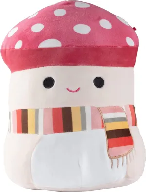 Squishmallow Official Christmas Winter Holiday Kellytoy Plush Squishy Soft Plush Toy Animals (Malcolm Mushroom (Scarf), 7.5 Inch)