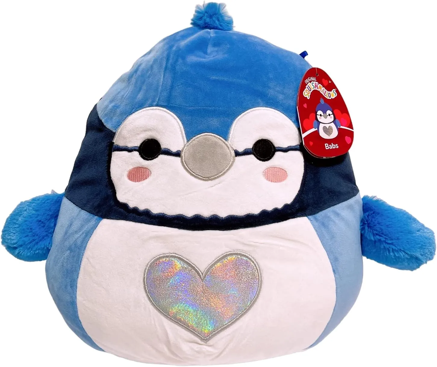 Squishmallows Kellytoy Valentines D Squad Plush Toys Soft Plush Animal (12" Babs The Blue Jay)