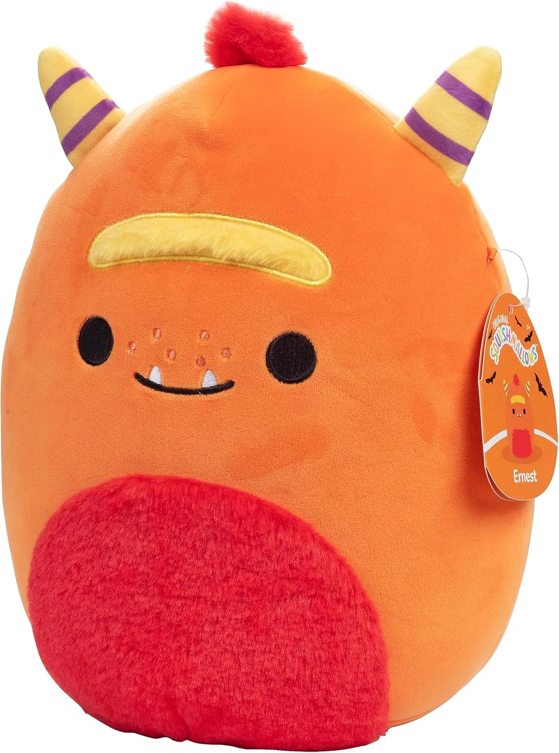 Squishmallows Original 10-Inch Ernest The Orange Monster - Official Jazwares Halloween Plush - Collectible Soft & Squishy Pillow Stuffed Animal Toy - Add to Your Squad - Gift for Kids, Girls & Boys