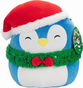 Squishmallows 10" Puff The Penguin Christmas Plush - Official Kellytoy - Collectible Soft & Squishy Penguin Stuffed Animal Toy - Add to Your Squad - Gift for Kids, Girls & Boys - 10 Inch