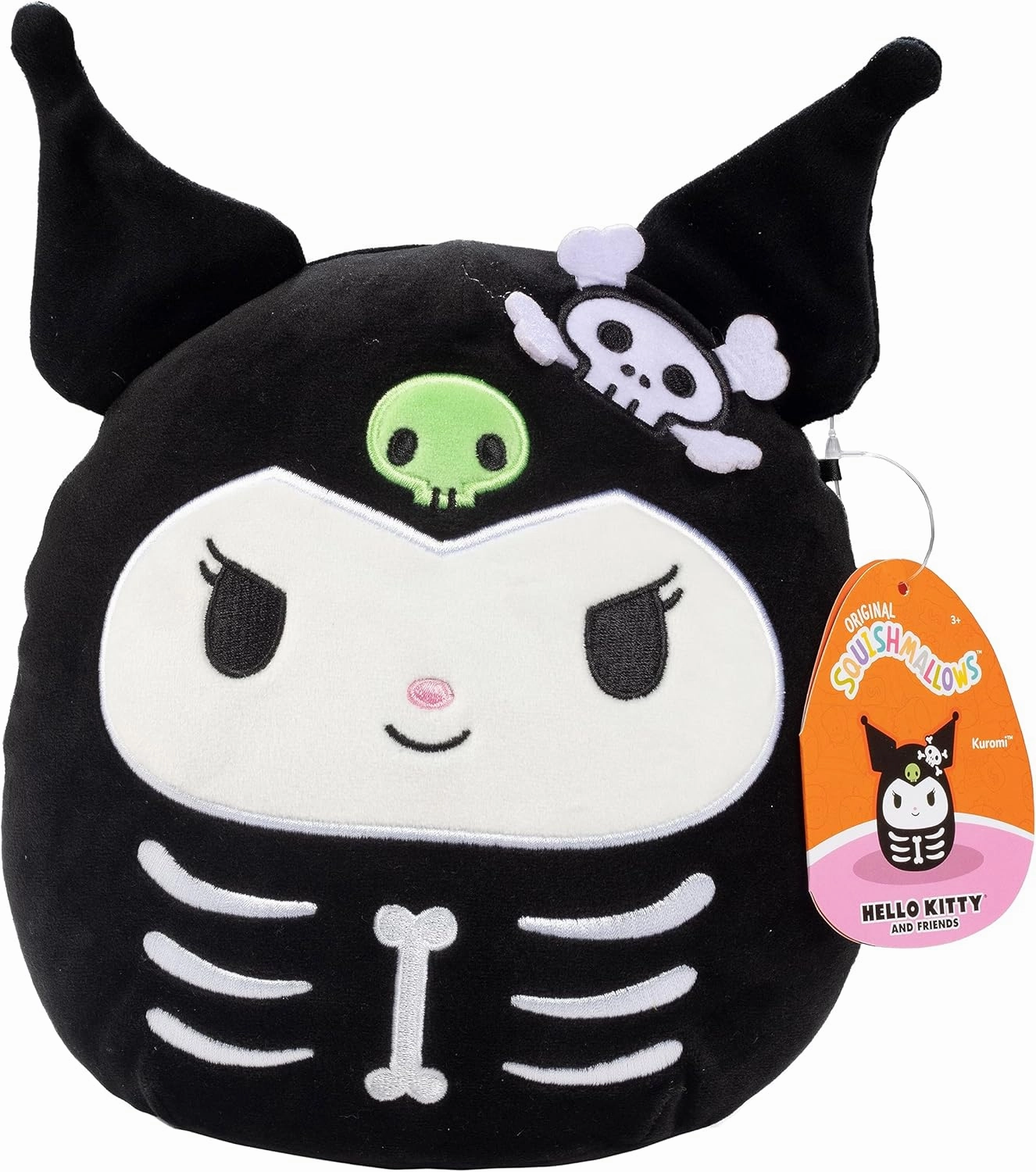 Squishmallows 8" Skeleton Kuromi - Officially Licensed Kellytoy Halloween Sanrio Plush - Collectible Soft & Squishy Stuffed Animal Toy - Add to Your Squad - Gift for Kids, Girls & Boys - 8 Inch
