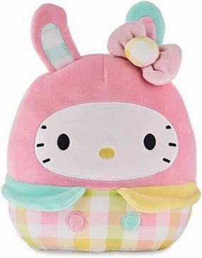 Squishmallows Official Kellytoy Sanrio Squad Squishy Stuffed Plush Toy Animal (Hello Kitty (Plaid Bunny), 8 Inch)