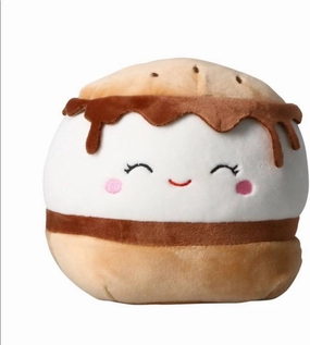 Squishmallows Oficial Kellytoy Food Plush Toys Soft Plush Animal (Carmelita Smores, 5 Inch)