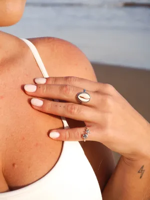 Starfish Shell Ring Silver