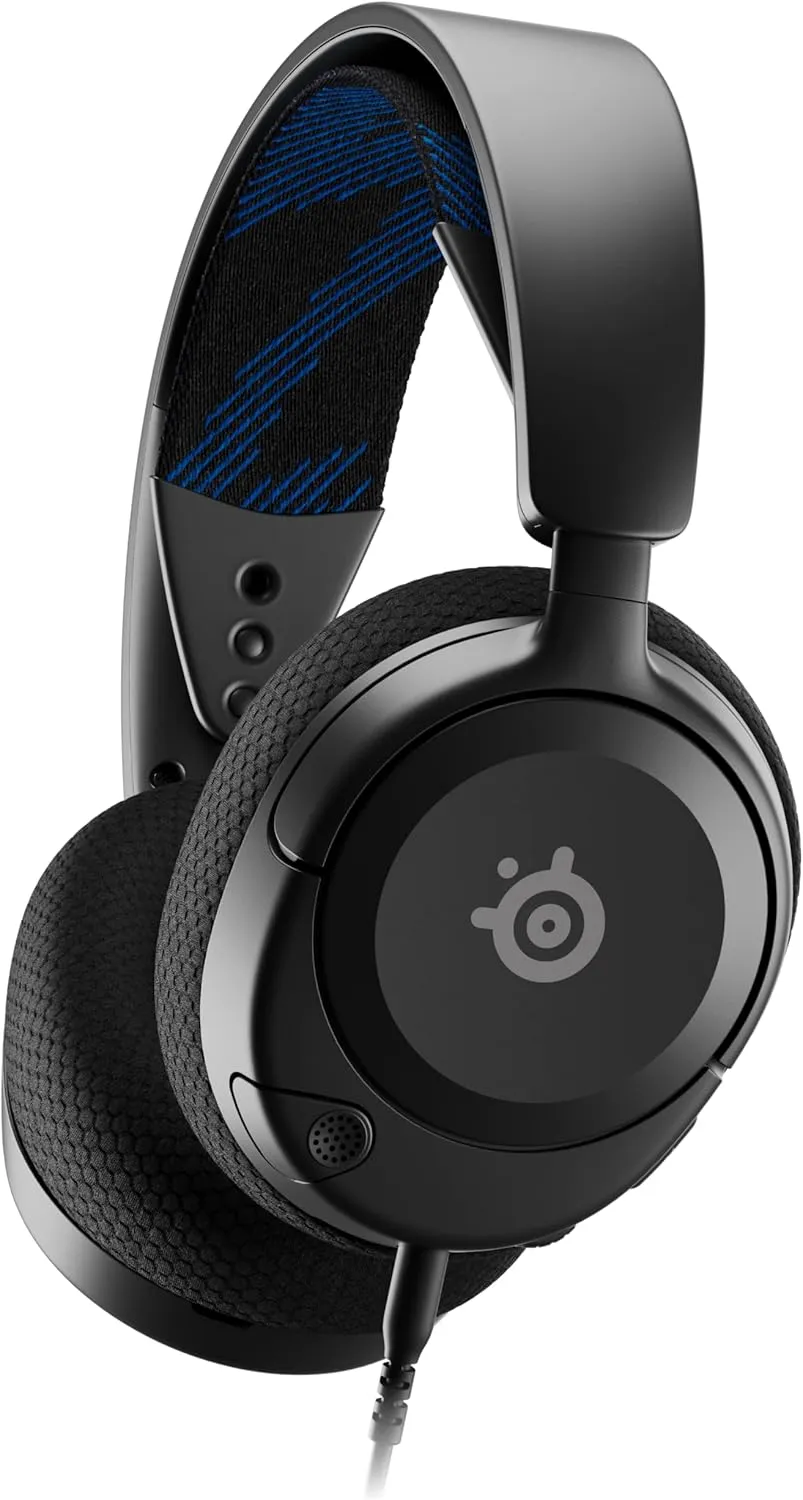 SteelSeries New Arctis Nova 1P Multi-System Gaming wired Headset — Hi-Fi Drivers — 360° Spatial Audio — Comfort Design — Durable — Lightweight—Noise-Cancelling Mic — PS5/PS4, PC, Xbox, Switch - Black
