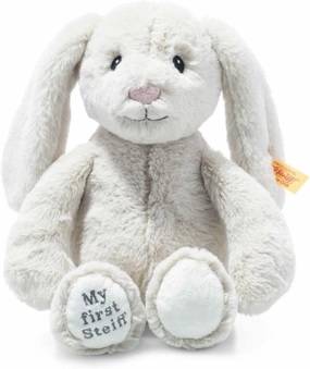 Steiff Soft Cuddly Friends My First Hoppie Rabbit 10", Premium Stuffed Animal, Cream