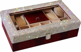 Storage Box Jewelry Box Jewellery Organizer Large Capacity Surface Stick Diamond Jewelry Storage With Clear Board Partition Storage Organizer Necklace Earring Storage