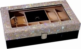 Storage Box Jewelry Box Jewellery Organizer Large Capacity Surface Stick Diamond Jewelry Storage With Clear Board Partition Storage Organizer Necklace Earring Storage Jewelry Boxes