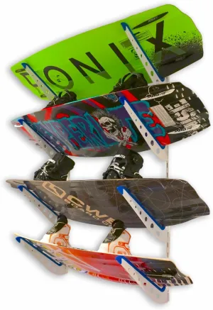 StoreYourBoard Adjustable Wakeboard Storage Rack, 4 Board Wall Mount Display
